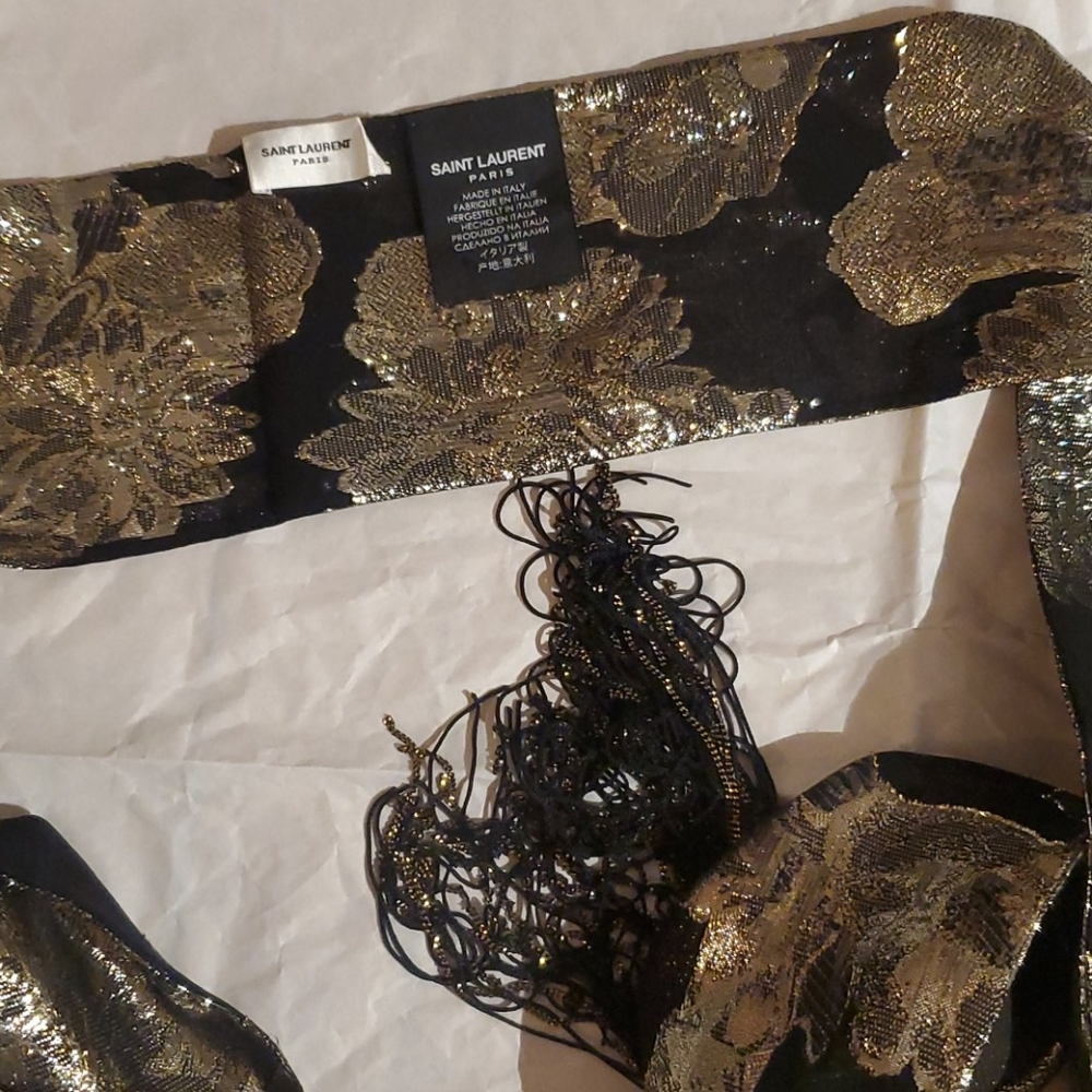 Yves Saint Laurent gold scarf - Picture 2 of 3